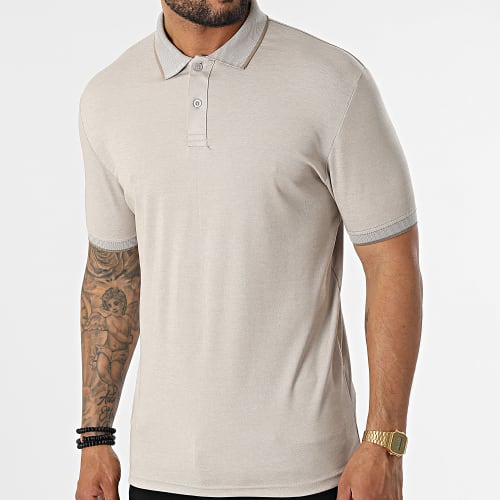 Polo A Manches Courtes PL002 Beige Chiné
