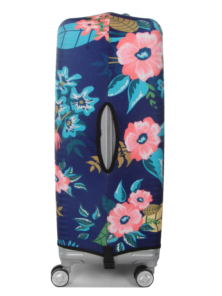 Housse de valise Periea Dark Blue with Flowers L