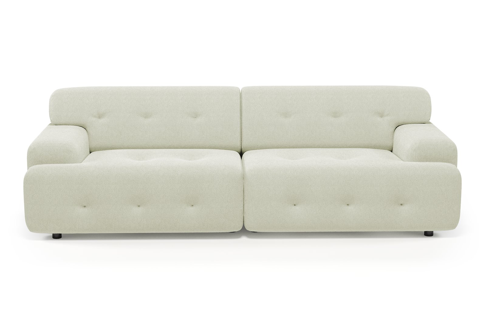 Bob 3-seter Tekstil Mito 01 Antique White med sorte ben.