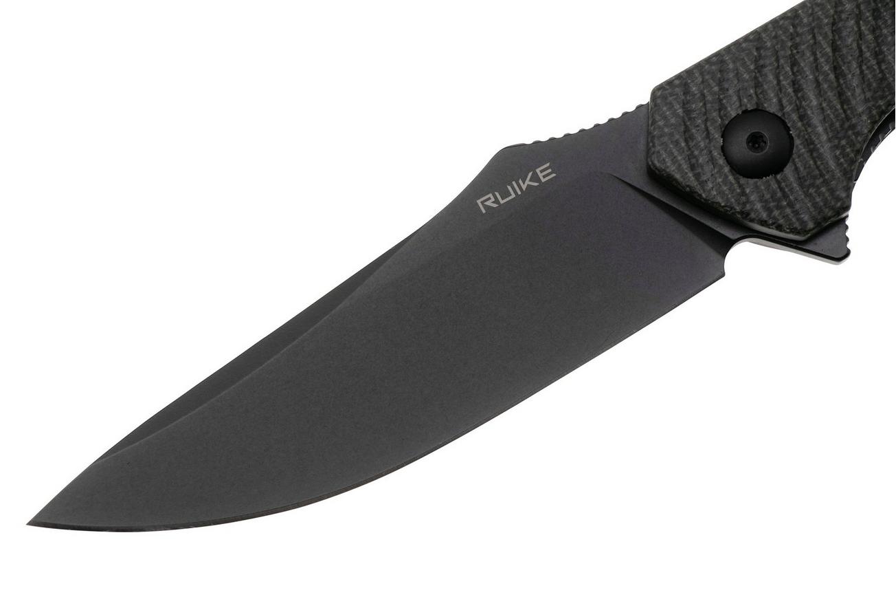 Ruike P123-MB PVD 14C28N, Black Micarta, zakmes