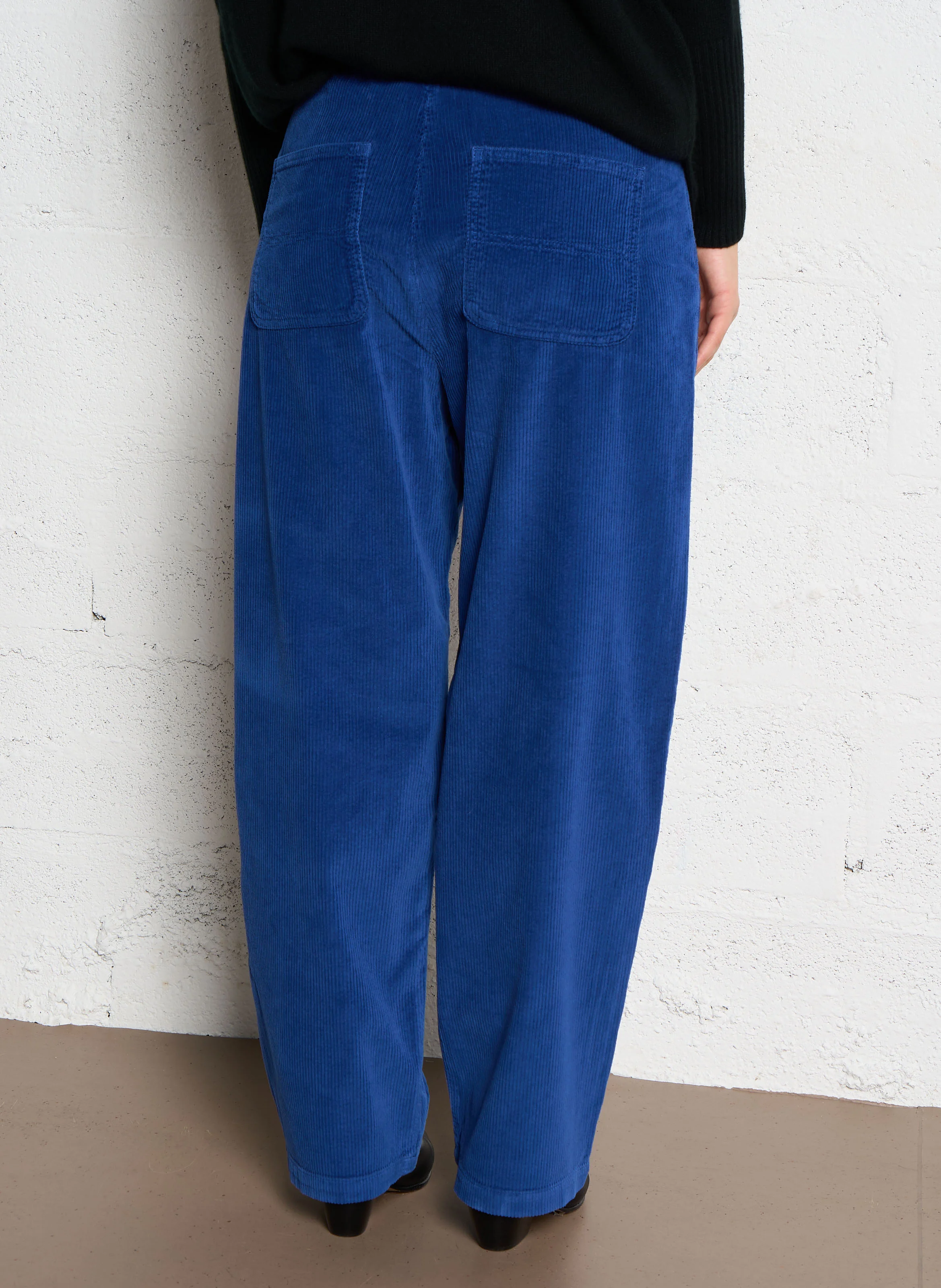 BALTIMORE - Pantalon droit en coton mélangé | Bleu
