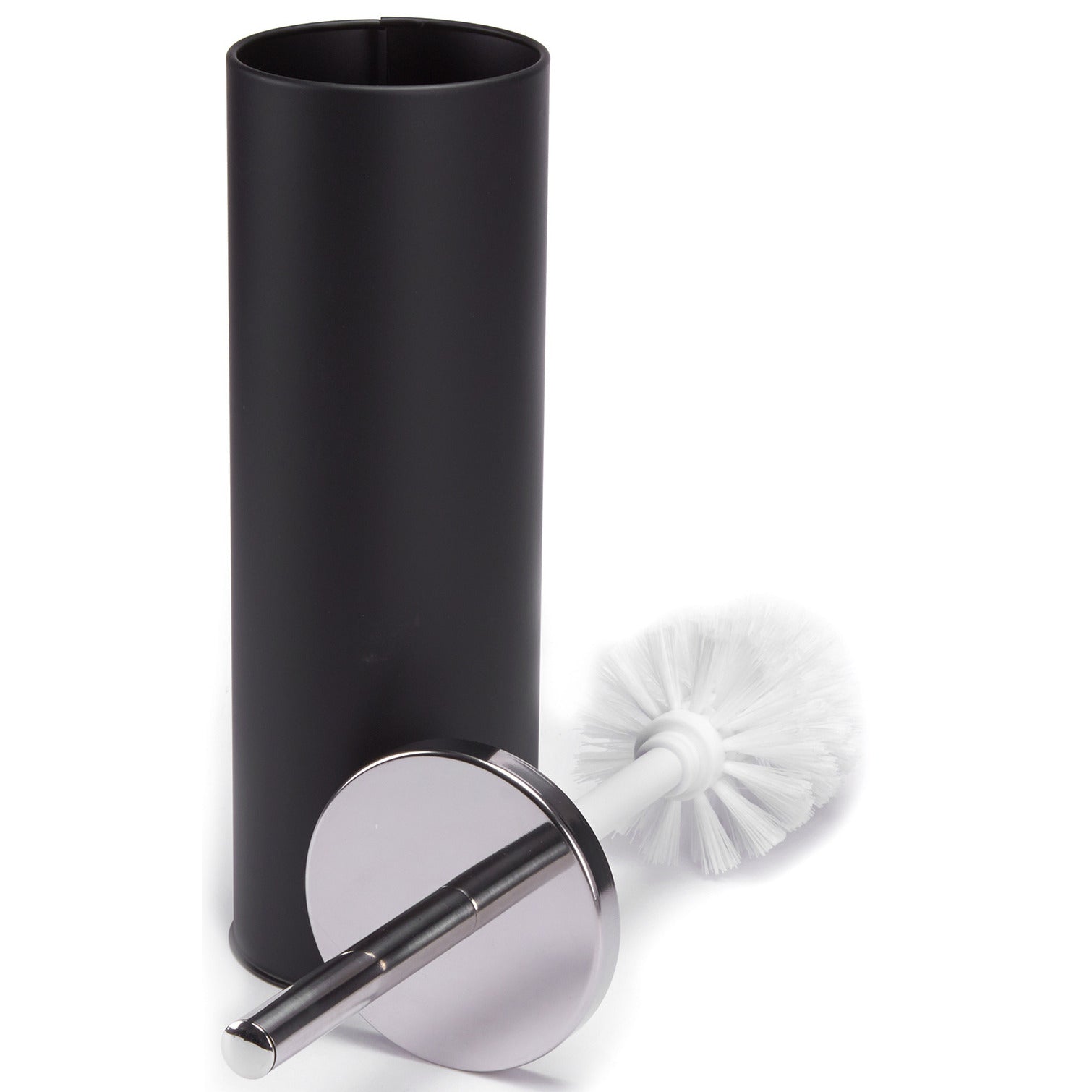 MSV Toiletborstel in houder|wc-borstel - metaal - zwart - 38 cm