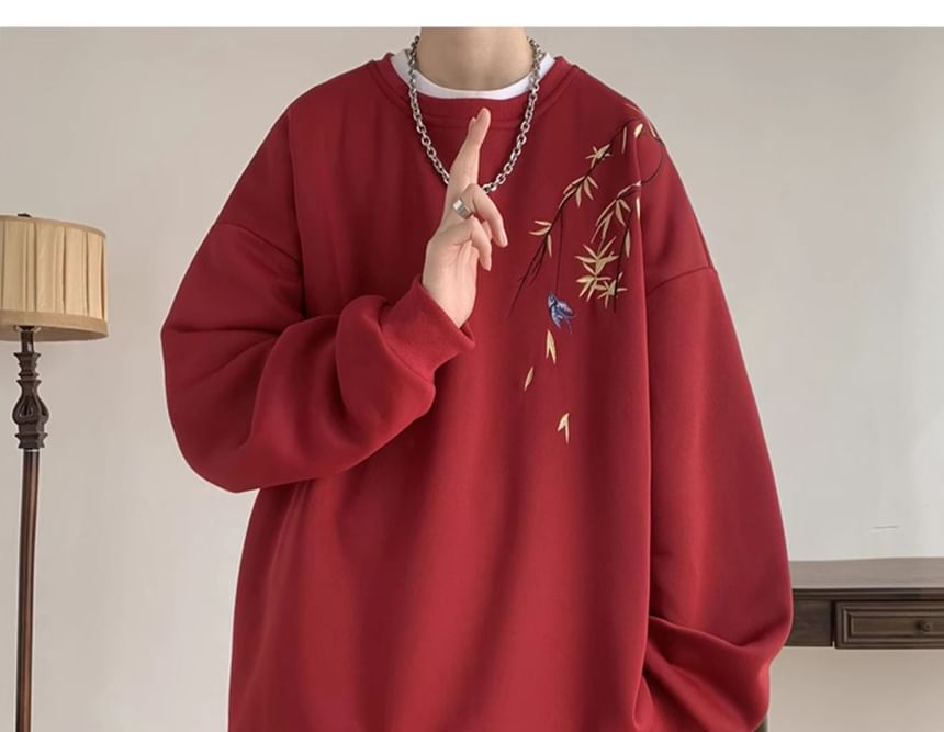 emeisa - Sweatshirt met ronde hals en borduursel
