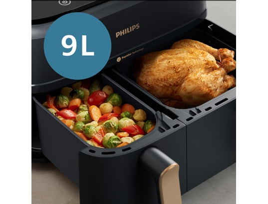 PHILIPS - Friteuse à air chaud NA352/00 Air Fryer 9L noir double panier