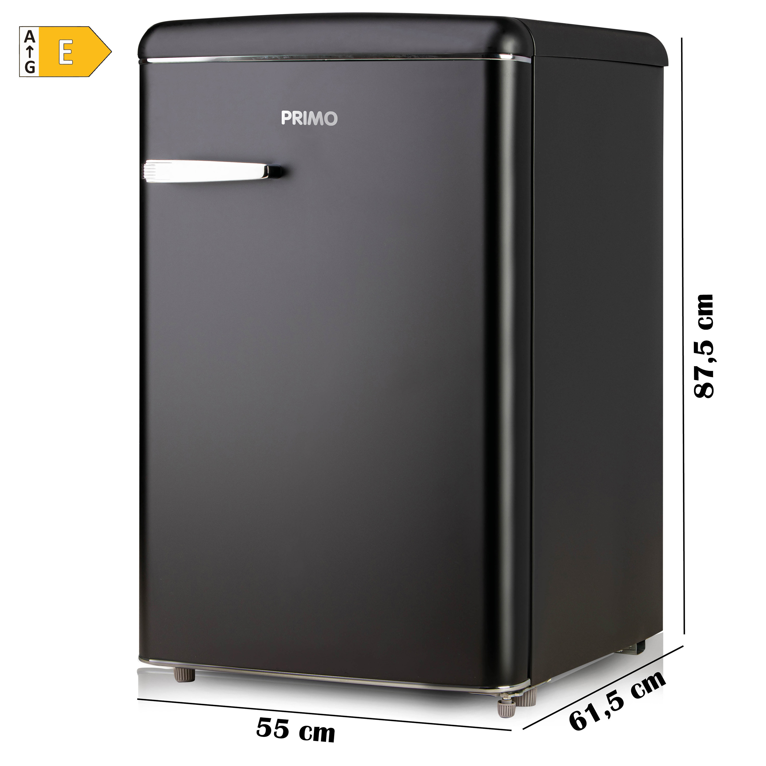 Primo PR163RKMZ 108 liter retrokoelkast - Matt Black