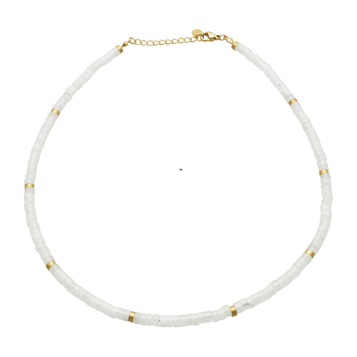 Sautoir Chakra Perles Heishi Quartz Blanc-90 cm