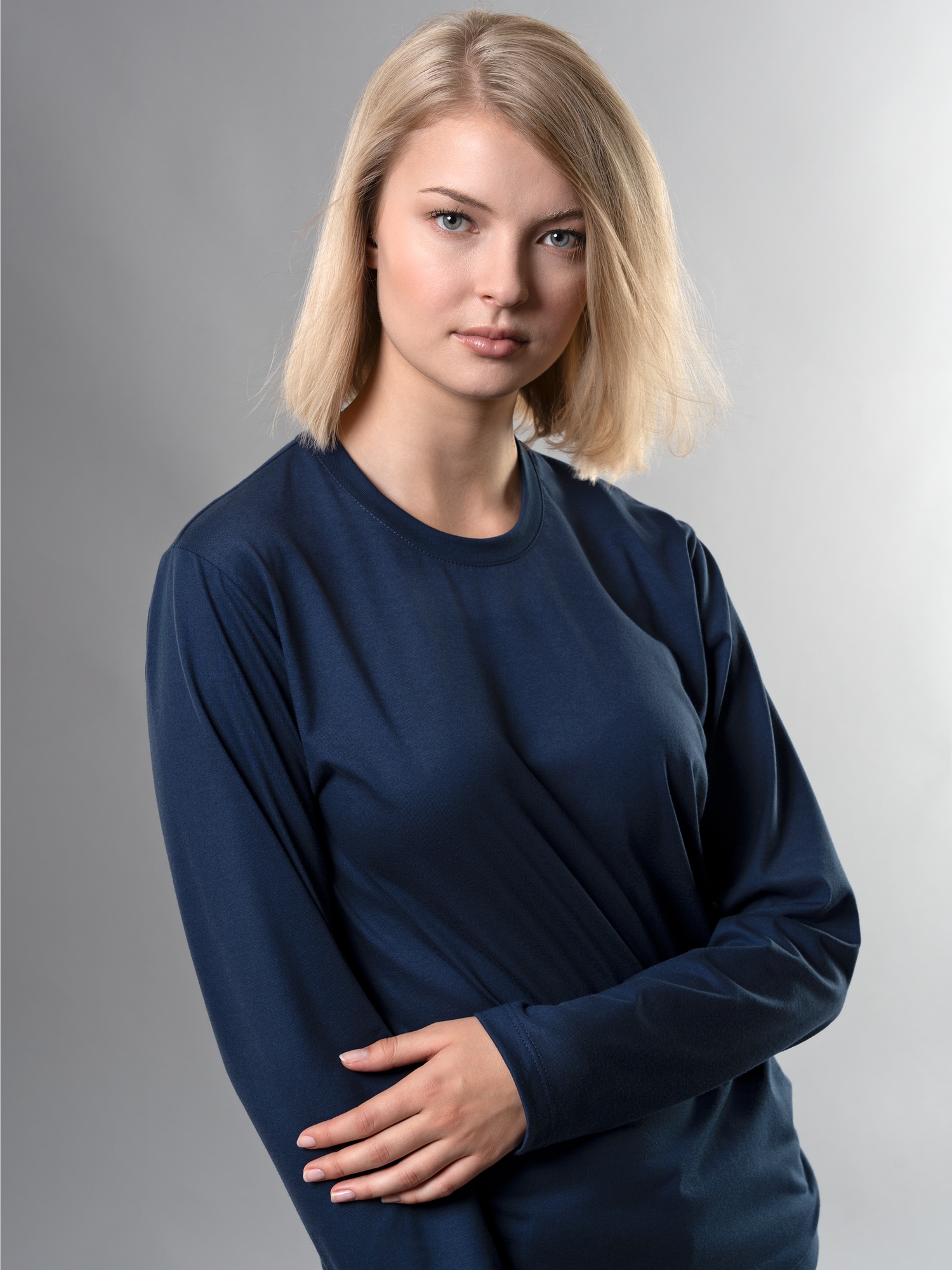 Langarmshirt aus 100% Baumwolle Night-blue