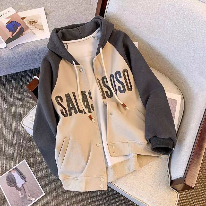 Sistyr - Letter Raglan Button-Up Baseballjack