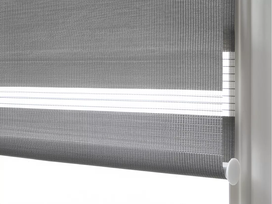 Store enrouleur jour/nuit en polyester - 90 x 180 cm - Gris - BARILI