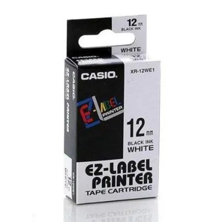 Casio Farbband XR-12WE1, 12mm, schwarz/weiß