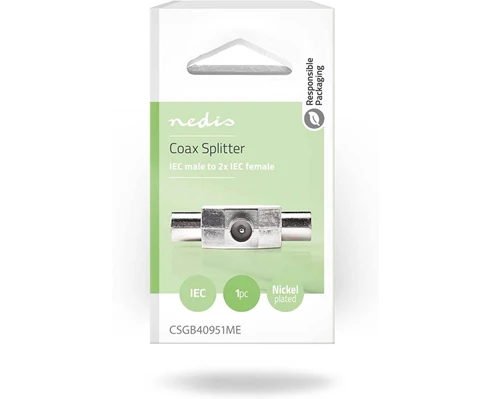 Nedis Coax Adapter Coax Hane - 2x Coax Hona Silver