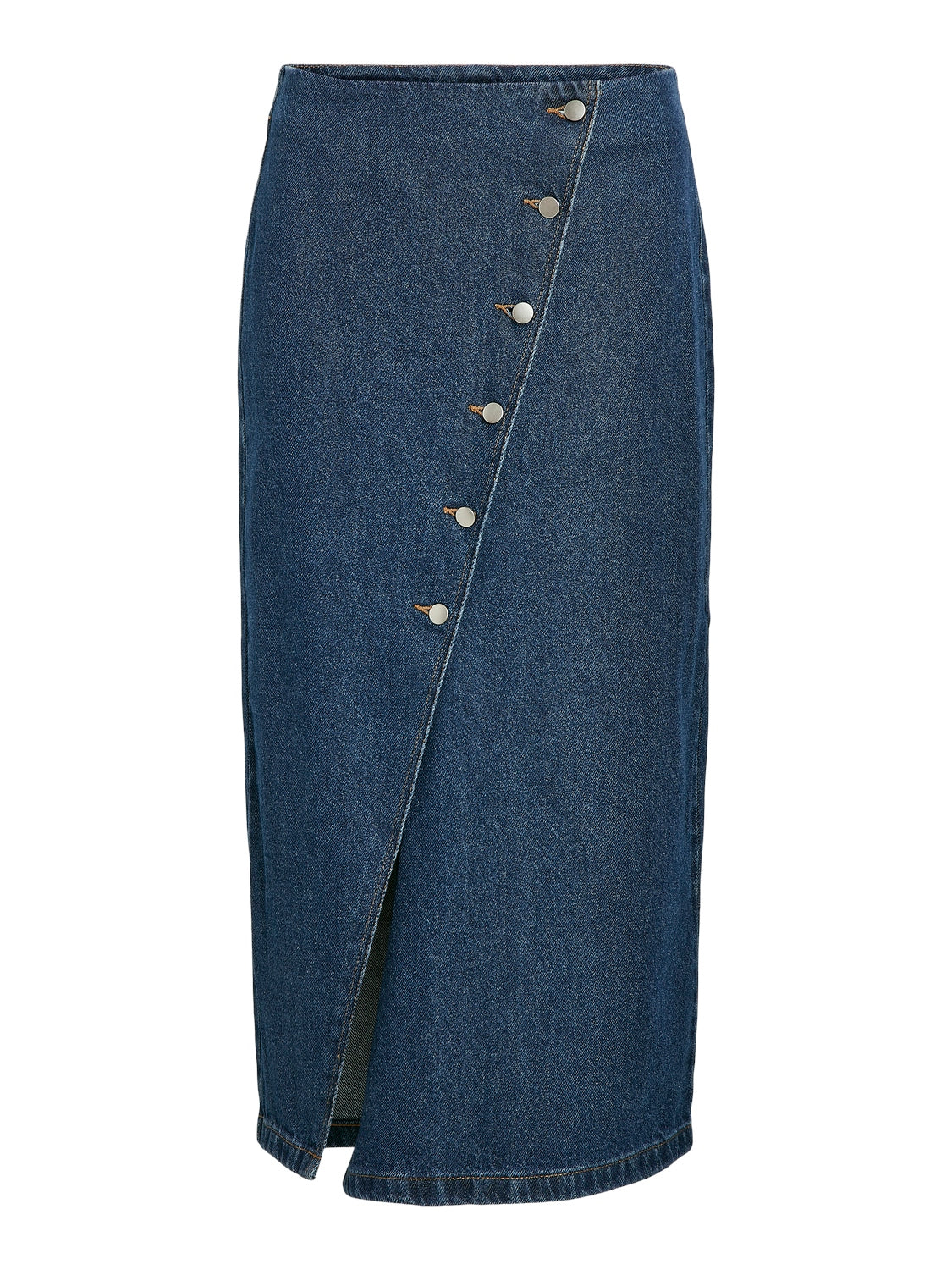 Vila  Visym HW midi denimnederdel - Medium Blue Denim