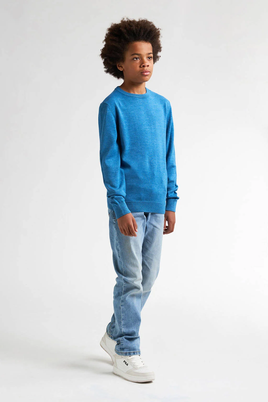 Petrol Industries sweater blauw fijn gebreid