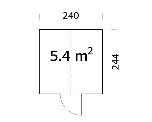 Kas Palmako Emilia, 5,4 m², 4 mm veiligheidsglas, inclusief automatische raamopener, 240 x 244 cm, hout