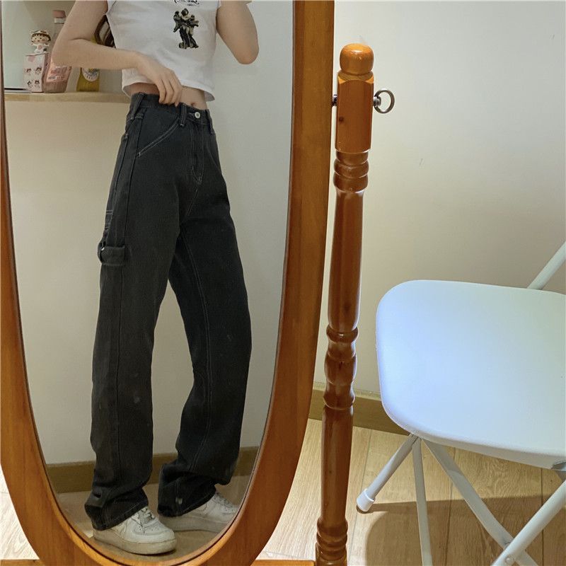 Alfie - Cargojeans met hoge taille en wijde pijpen