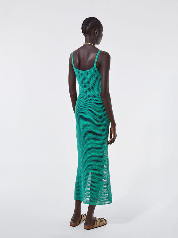 Vestido de malha com recortes - Verde