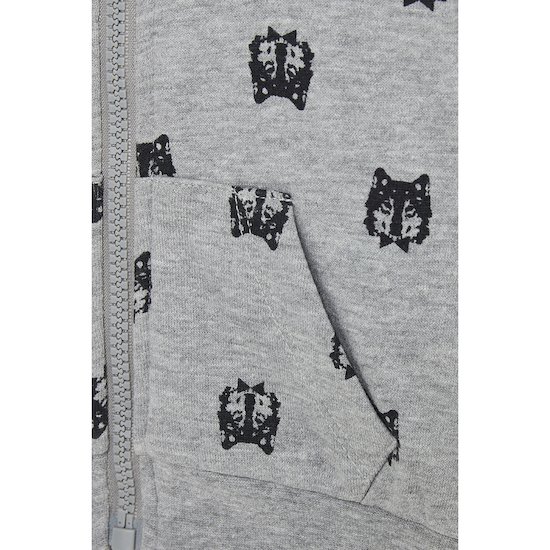 Mon Grand Loup Veste molletonné à capuche   Gris clair        de               Marèse