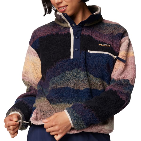 Sweat polaire COLUMBIA HELVETIA II PRINTED CROPPED HALF SNAP W COLLEGIATE NAVY DOLOMITES PRINT