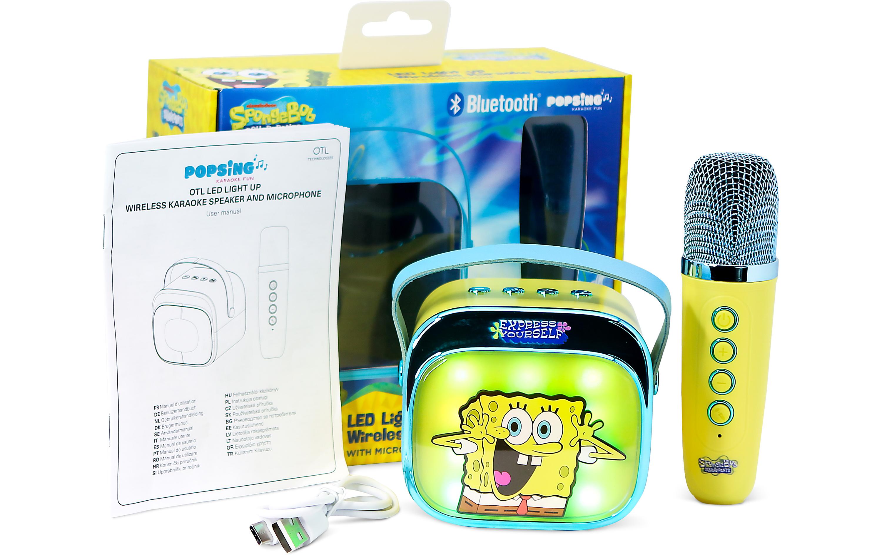 Spongebob LED Wireless Karaoke Lautsprecher und MikrofonMit LED-Leuchten