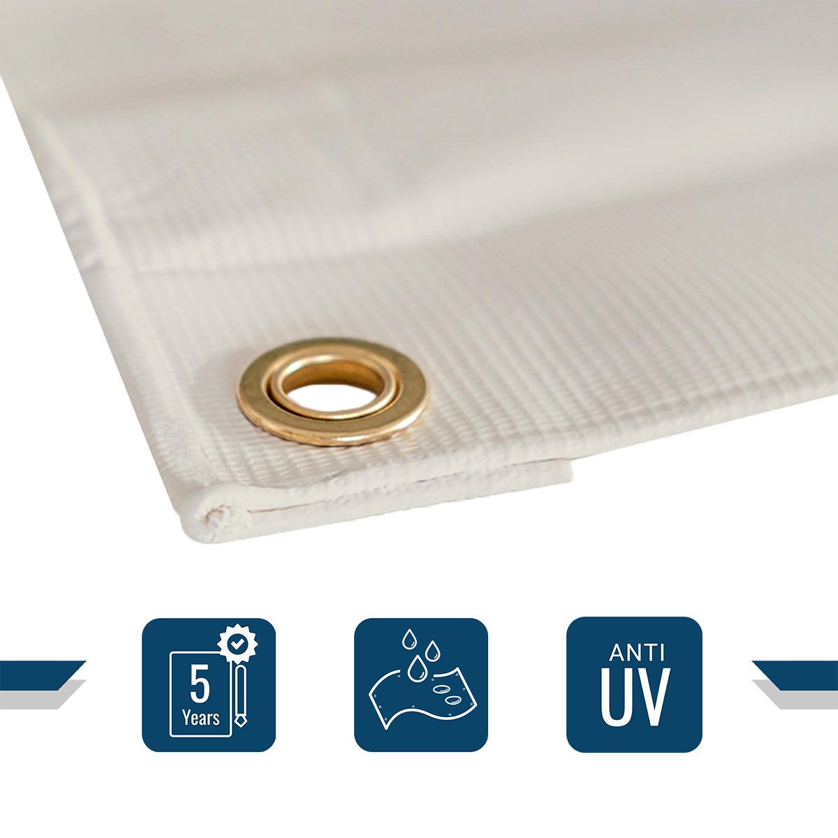 Bâche brise vue blanc crème 3x4 m - qualité 5 ans tecplast 506bv - pvc