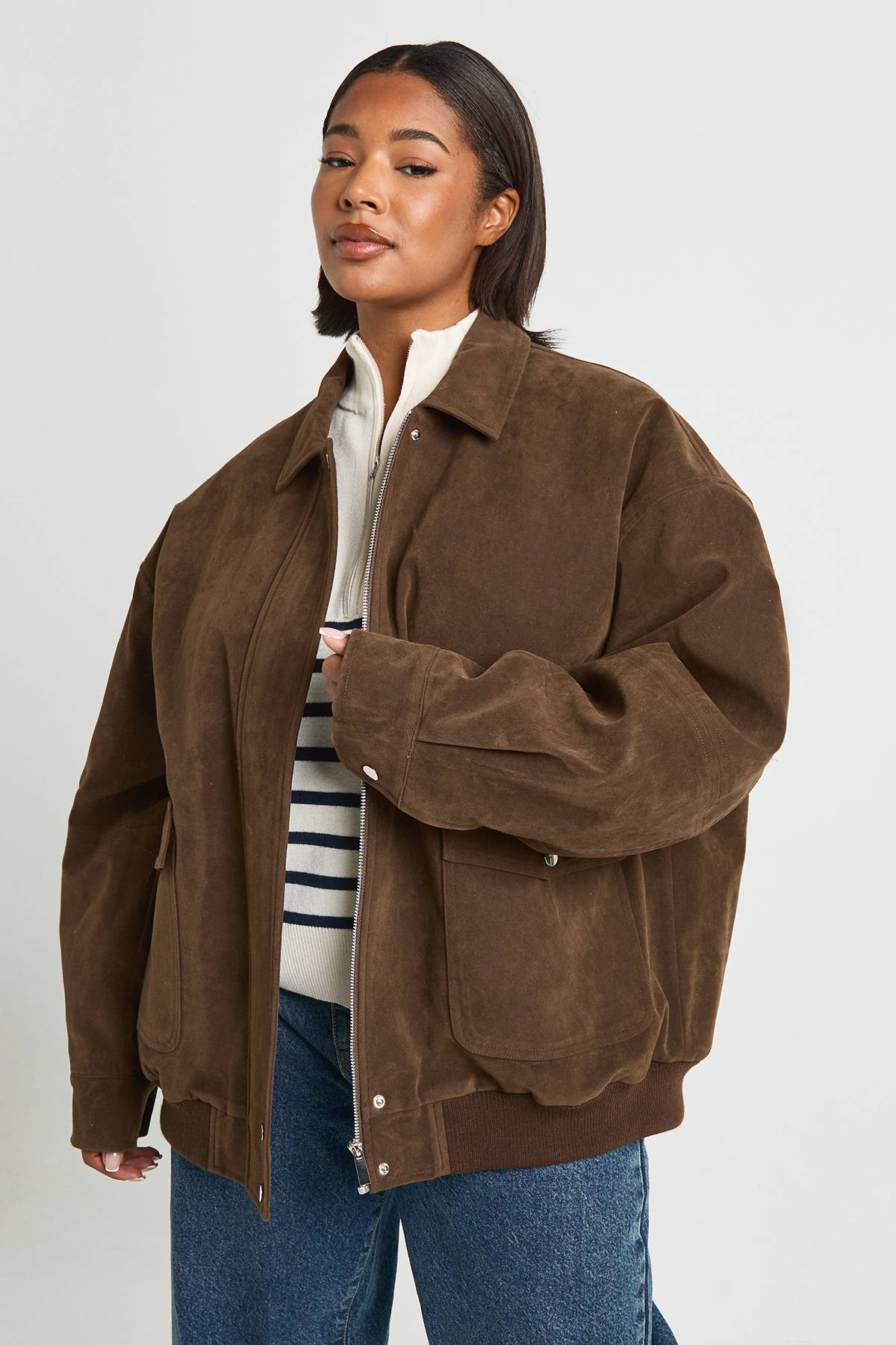 boohoo Veste bomber Plus Suède