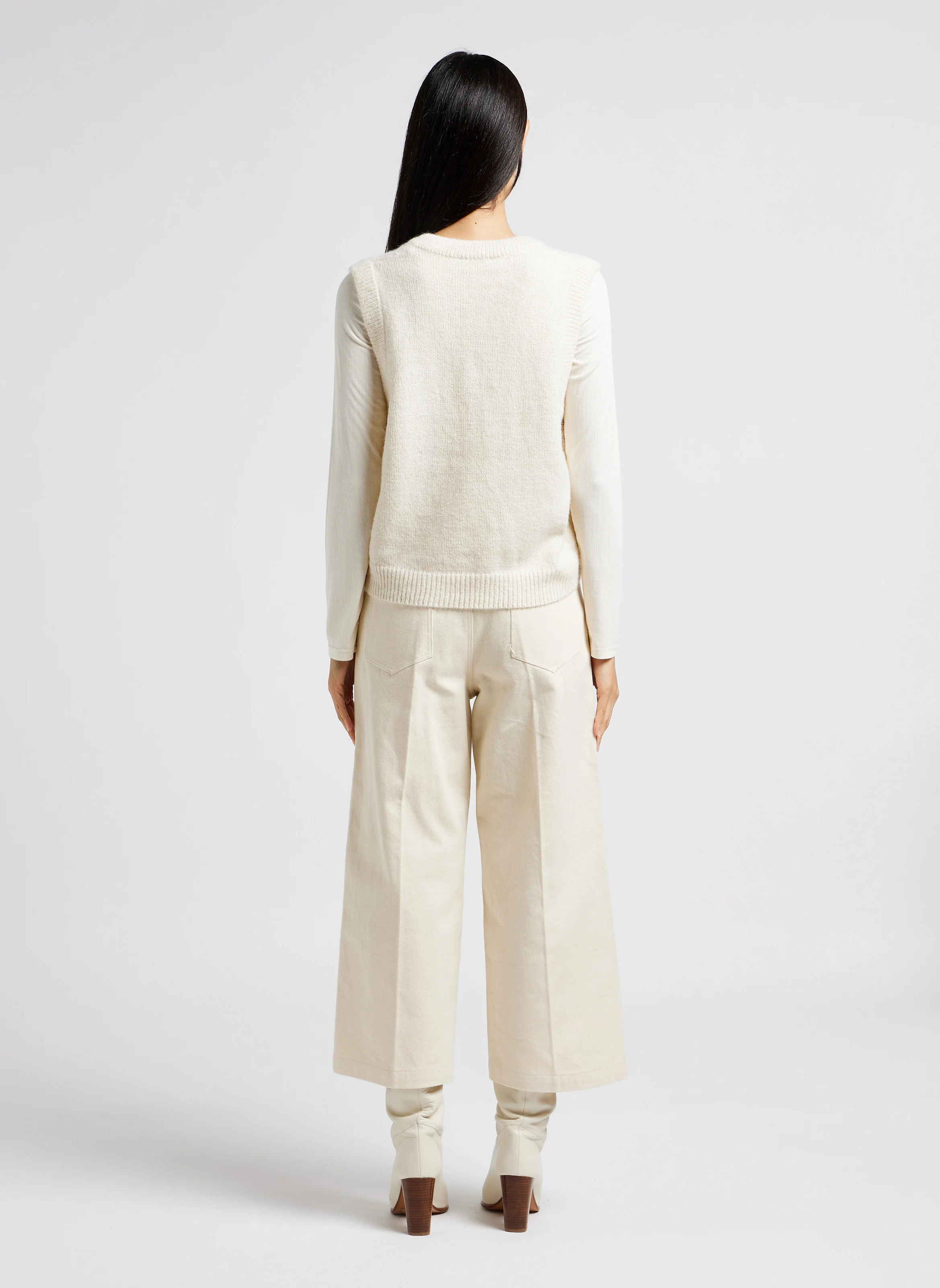 LEOPOLD - Pantacourt taille mi-haute en coton | Beige