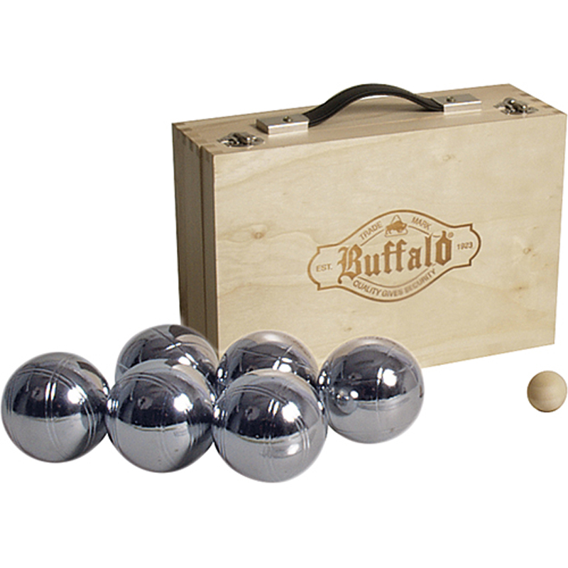 Buffalo metaal Jeu de Boules set in houten doos
