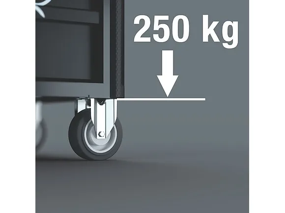 Wera 05150130001, Plast, Sort, 7 skuffe(r), 250 kg, 785 mm, 518 mm