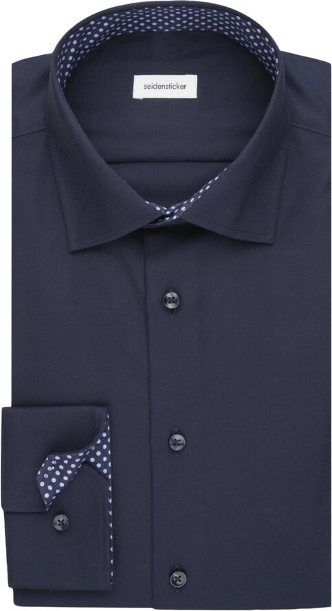 Seidensticker Business Shirt Slim Long sleeve Kent-Collar Uni Blue
