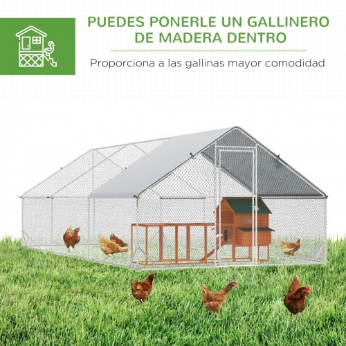 Galinheiro externo PawHut Silver
