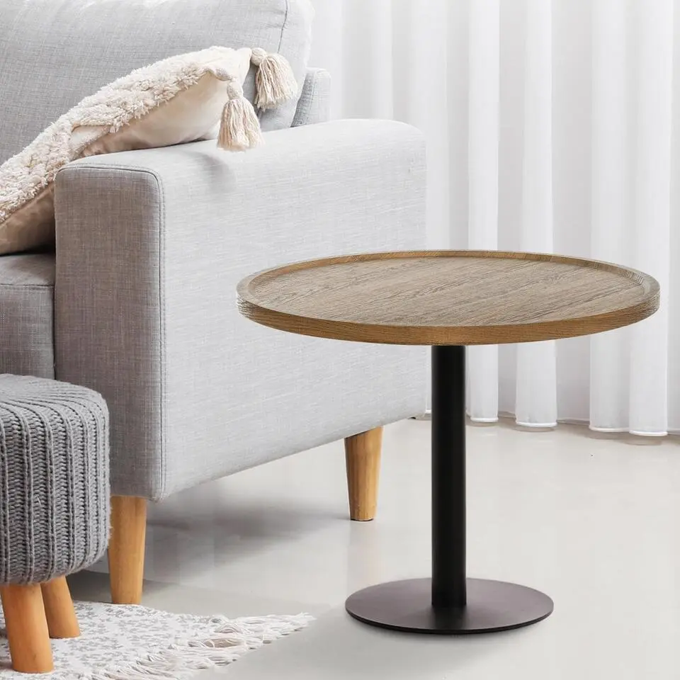 CLP Bijzettafel Aspen mat zwart Frame - Hout - bruin