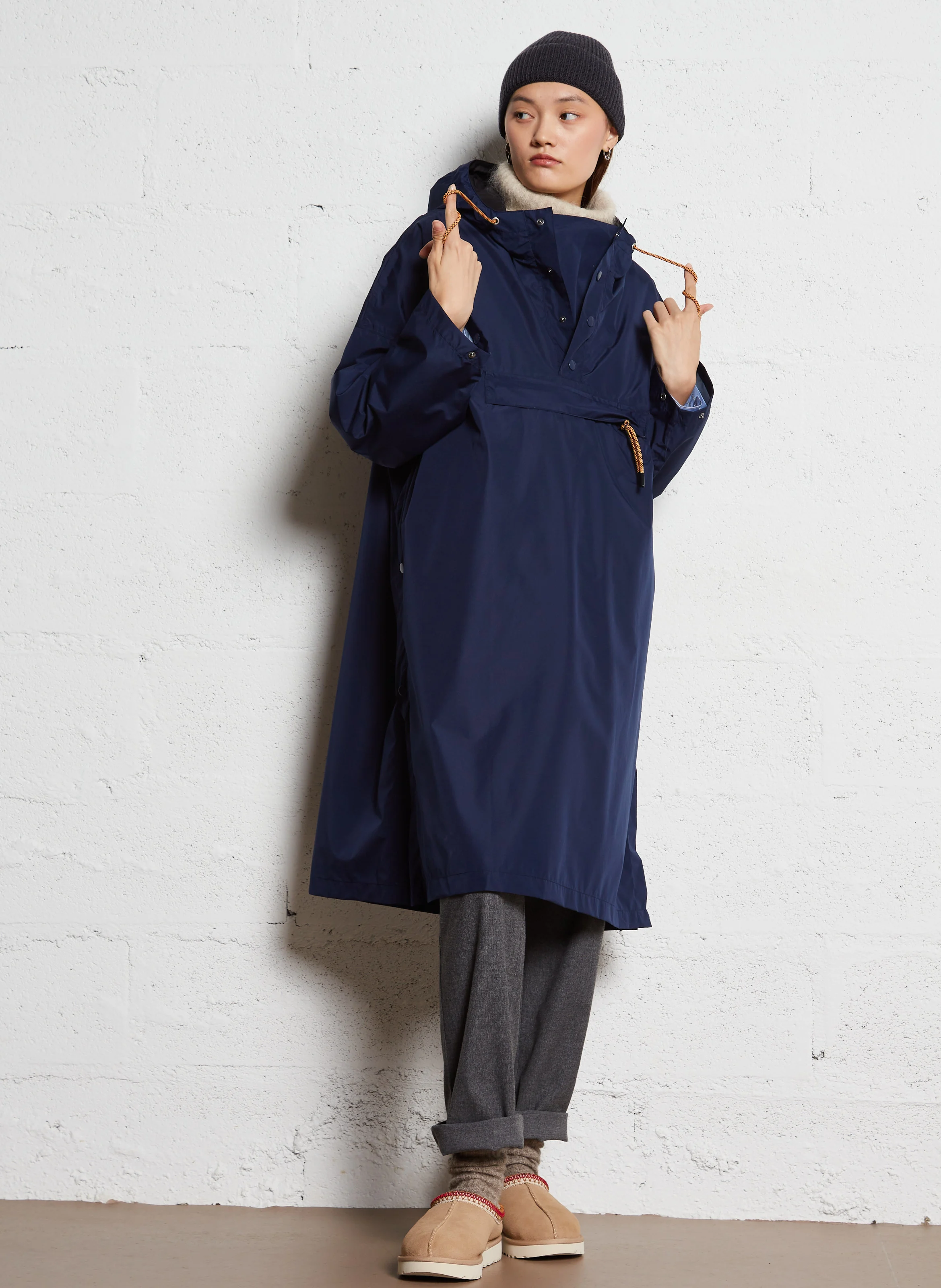 Poncho ample imperméable| Bleu