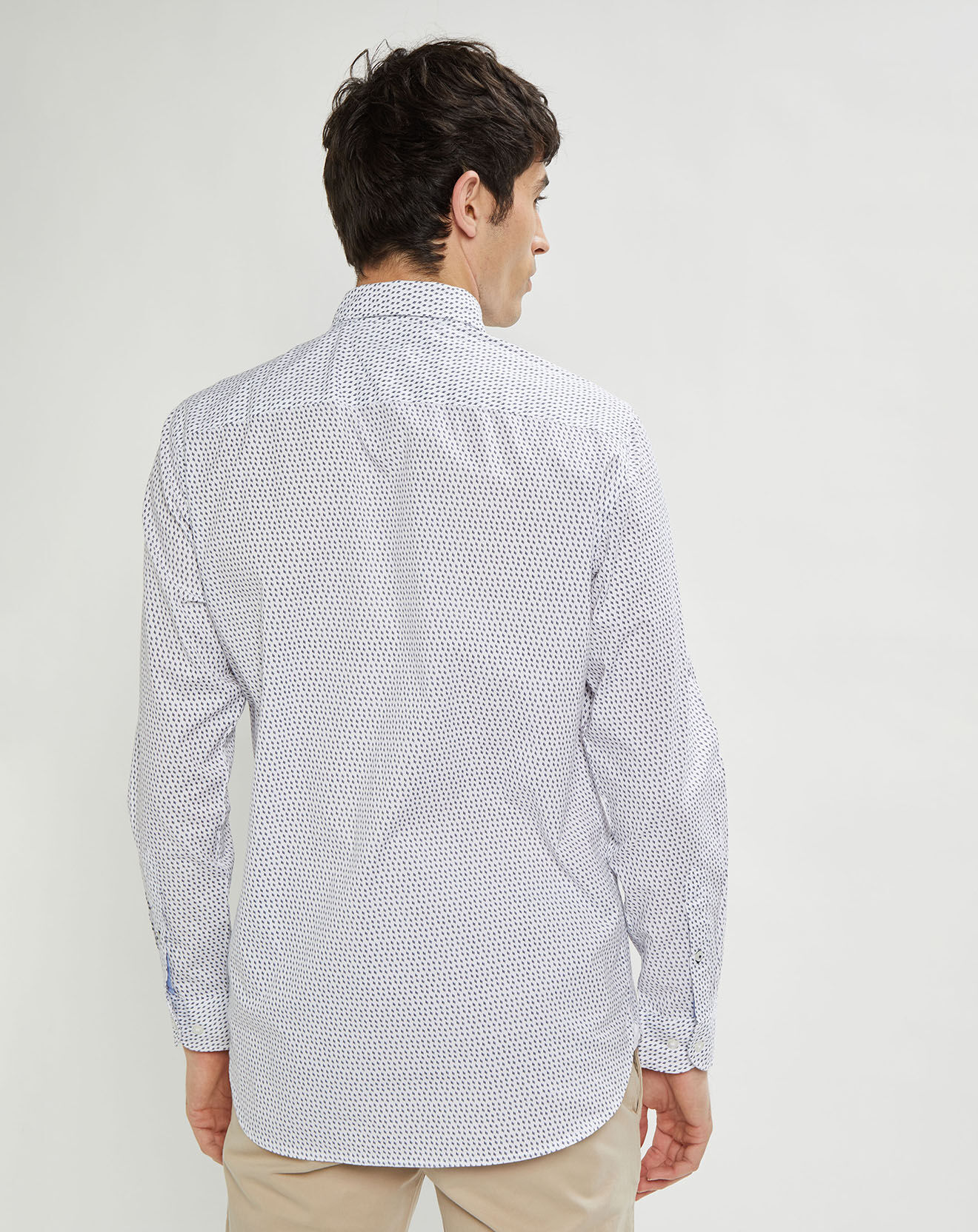 Tommy Hilfiger Chemise droite Soft Micro imprimée blanc/bleu