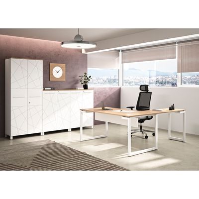Voile de fond pour bureau SUNDAY - L160 cm - Blanc