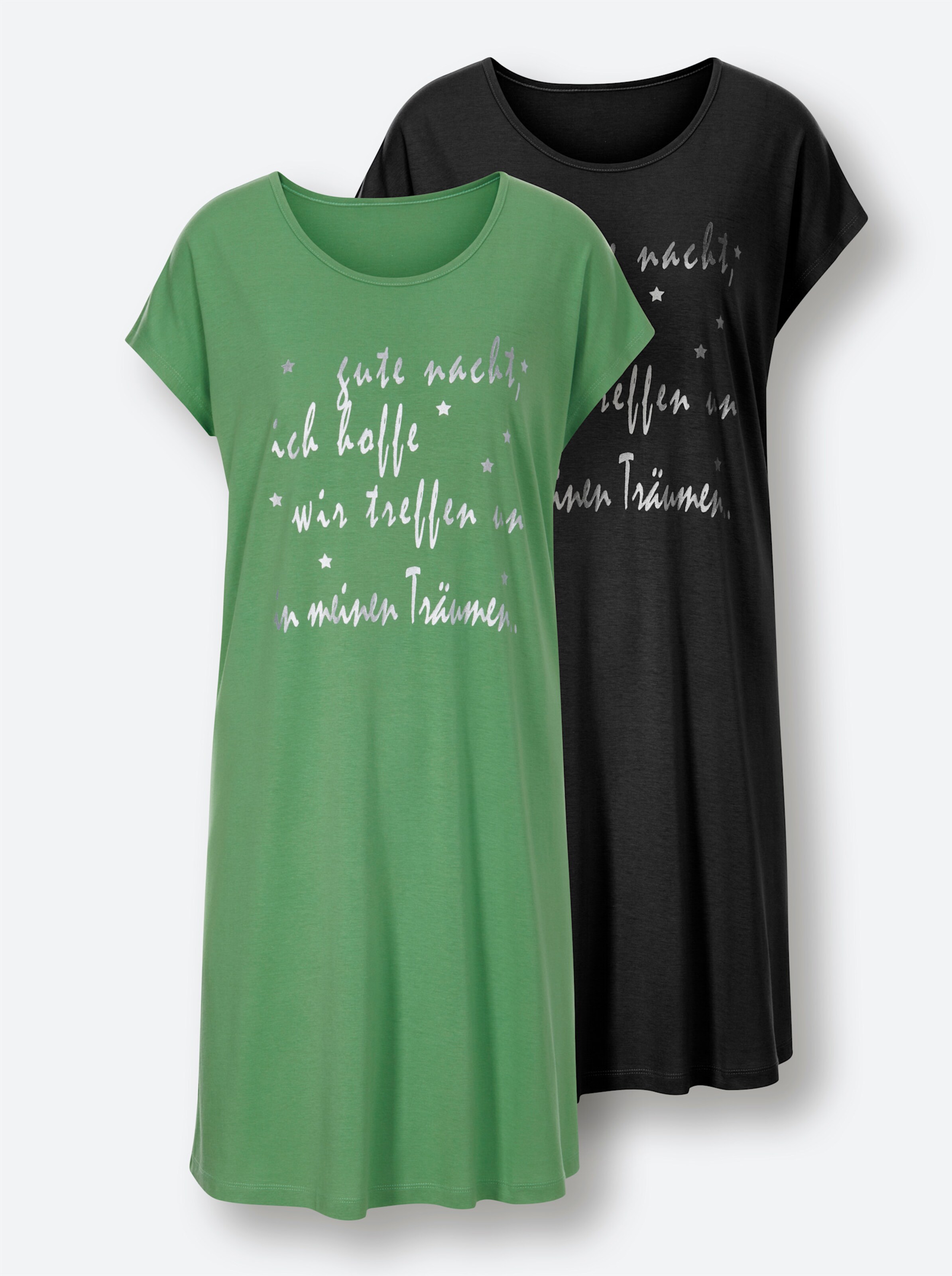 wäschepur Sleepshirts in apfel + schwarz