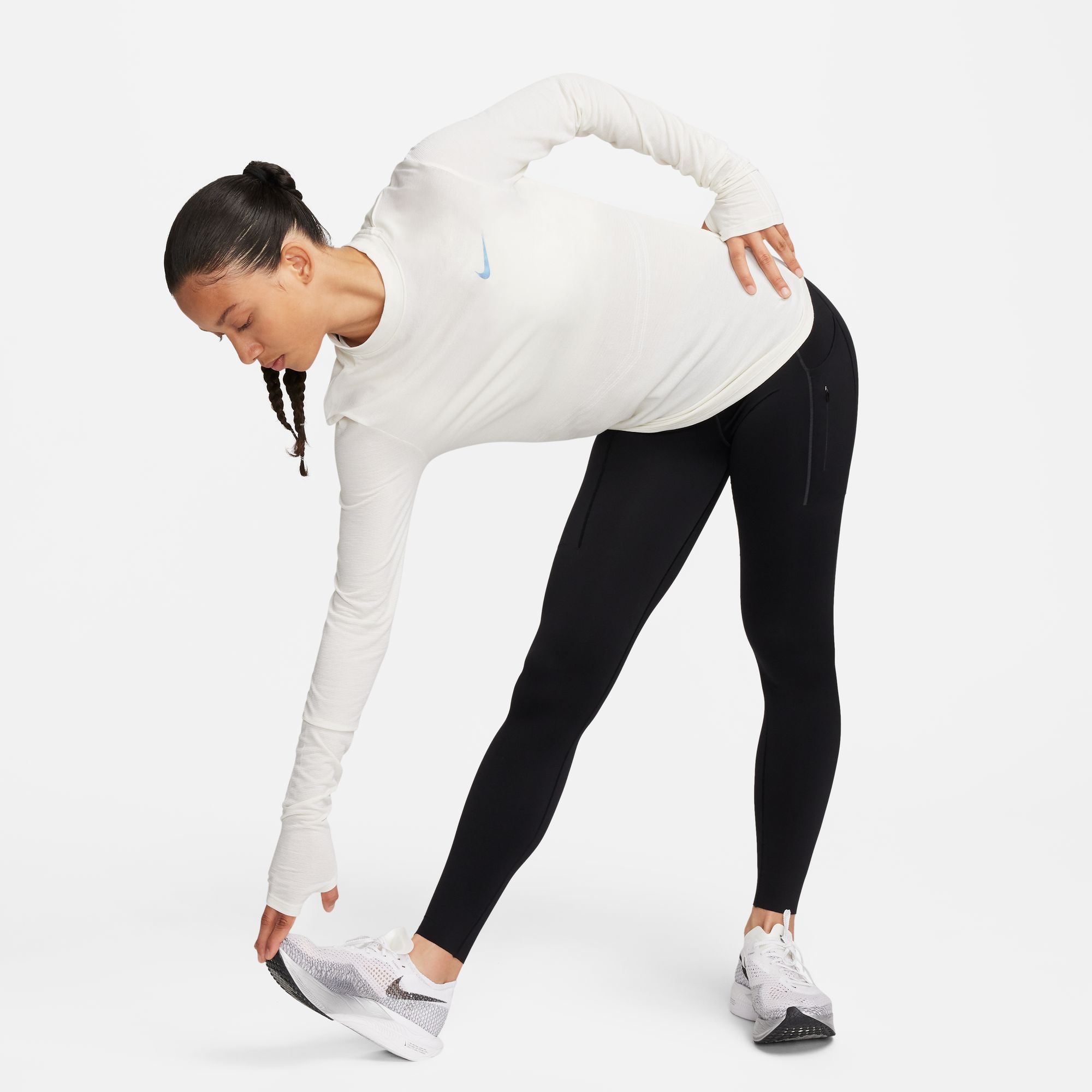 Dri-FIT Swift Mock-Neck LS Running Top Dame 133/Sail