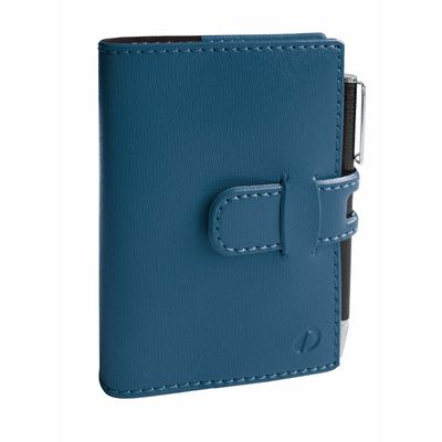 Agenda de poche Soho Randonnée Prestige avec porte mine - 1 semaine sur 2 pages - 9 x 12,5 cm - bleu acier - Quo Vadis