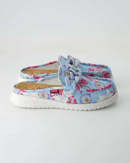 Fusion Ella chain calla Pantoletten in Blau
