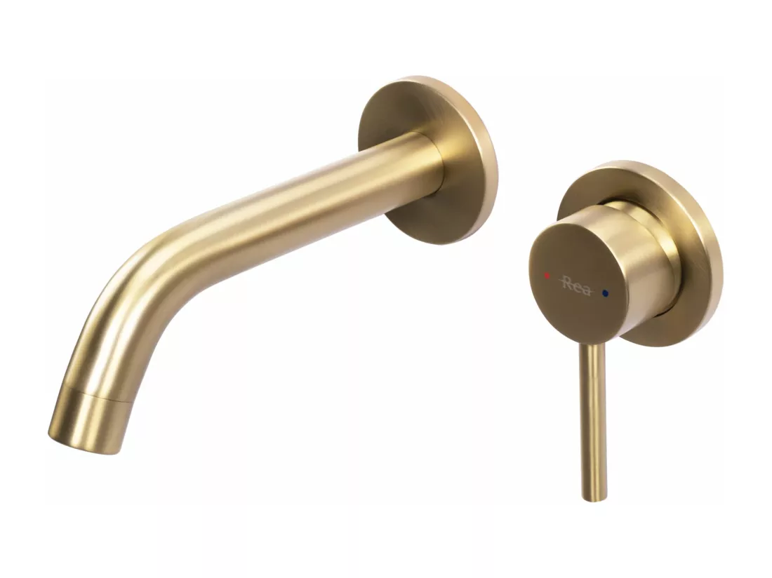 Robinet De Lavabo Encastré Rea Js-W021Bg Owen Brush Gold