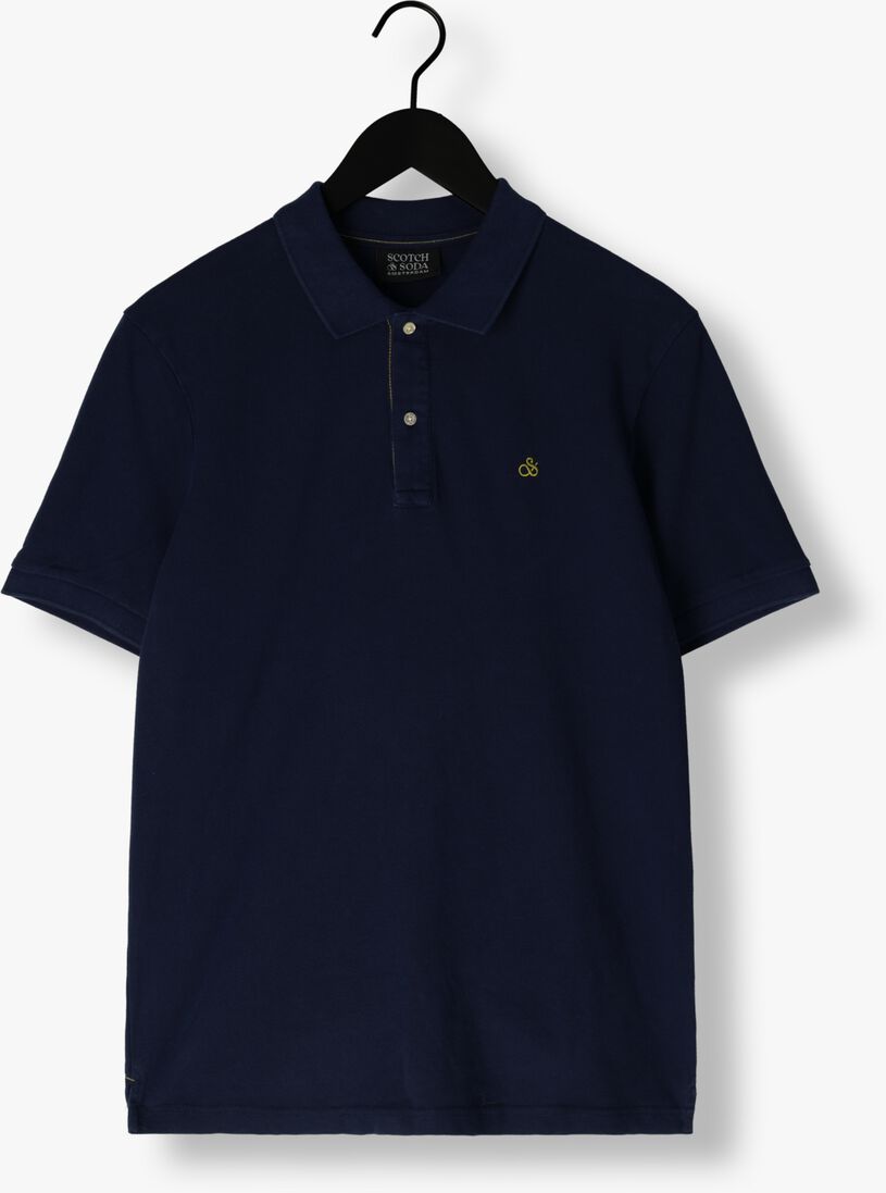 SCOTCH & SODA donkerblauwe scotch & soda polo garment dye organic cotton pique polo