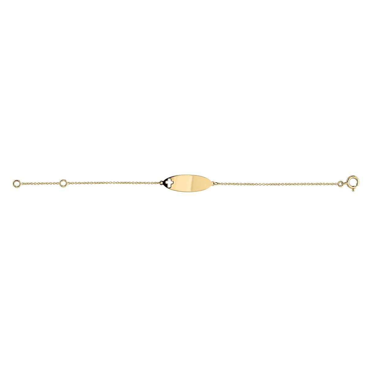 Bracelet identité bébé or jaune croix ajourée