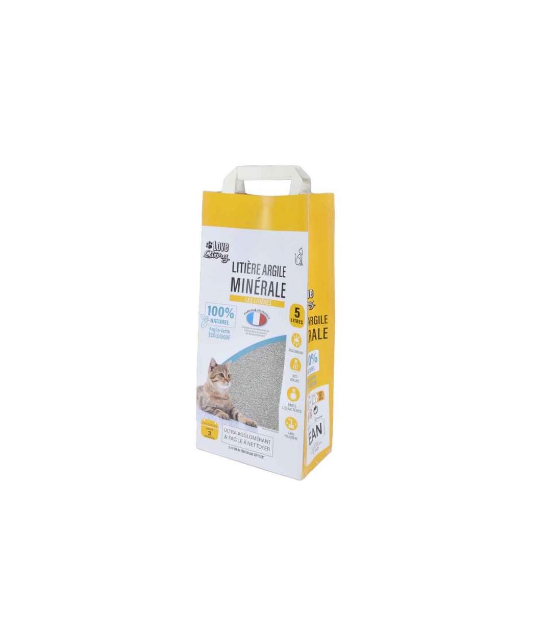 Paris Prix - Litière Minérale argile Verte 100% Naturel 5l Gris