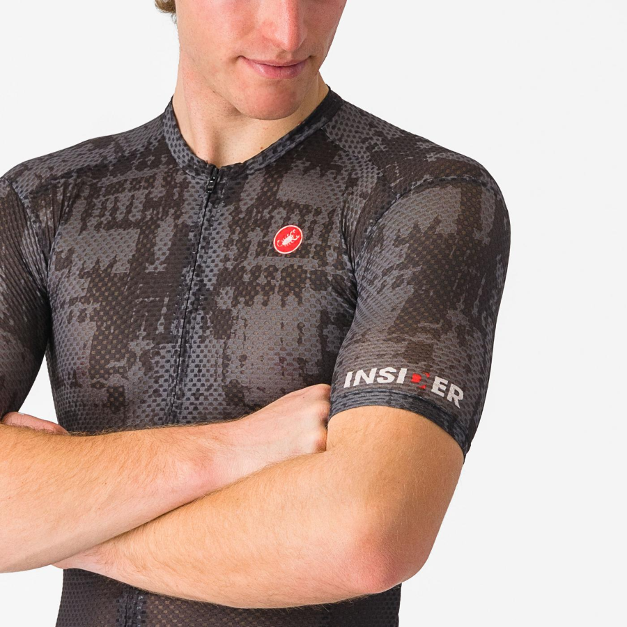 Castelli Insider 2 kortærmet cykeltrøje sort/mørkegrå herre