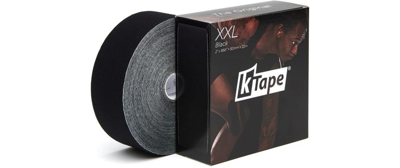 K-Tape XXL schwarz 5 cm x 22 mAtmungsaktives Kinesiology Tape für Muskeln und Gelenke