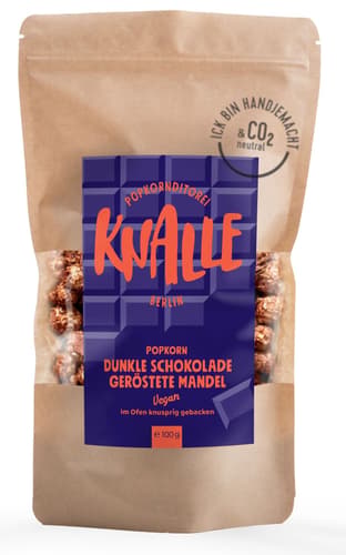 Knalle Popcorn Dunkle Schokolade geröstete Mandel