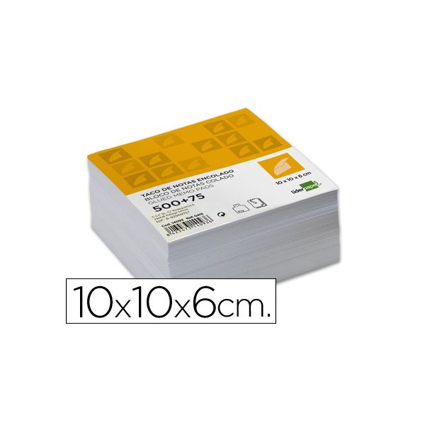 LiderPapel Bloco de Notas Colado 100x100x60mm Branco - TA01