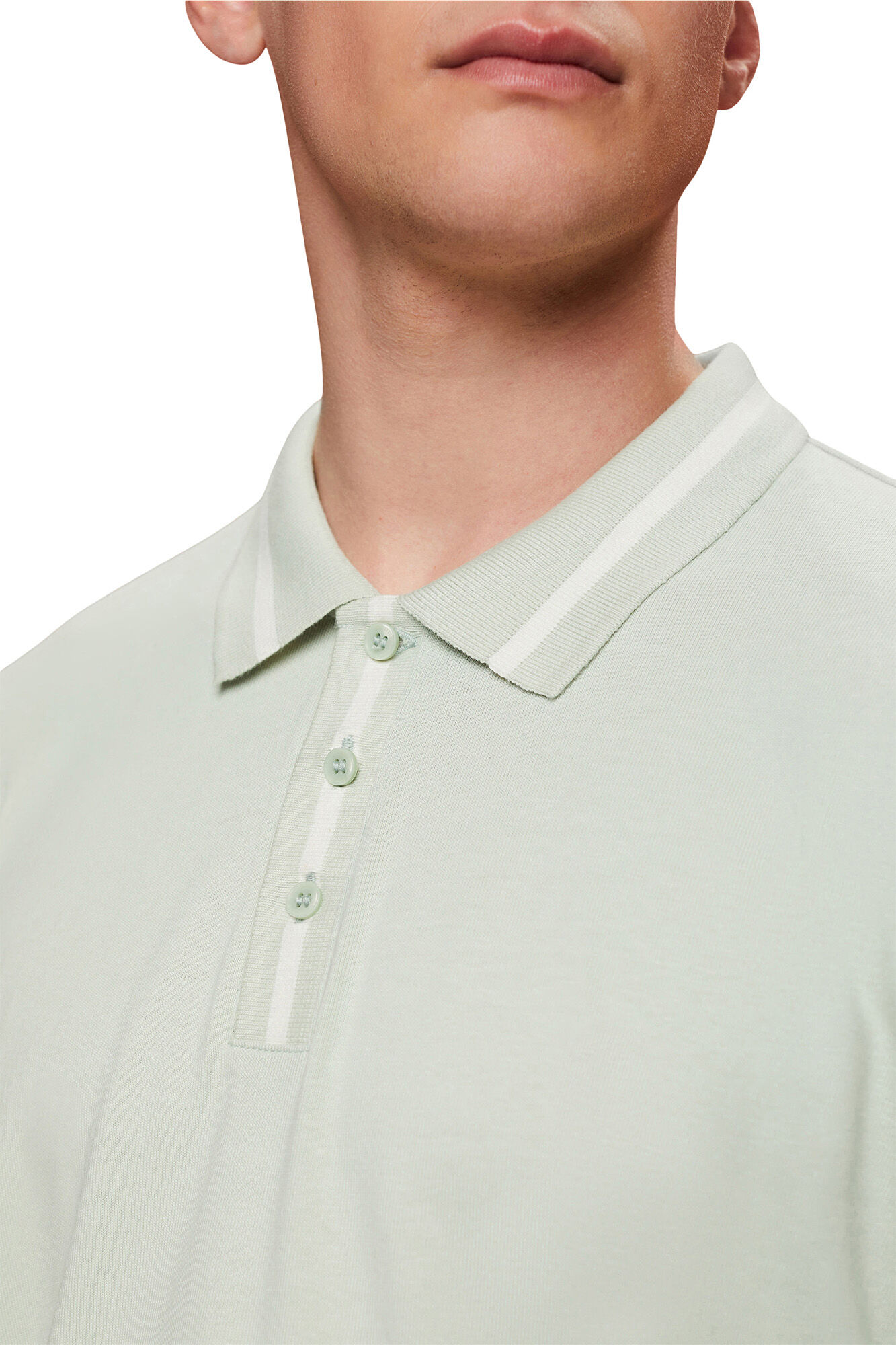 Polo lisa de corte regular em linho - Cáqui