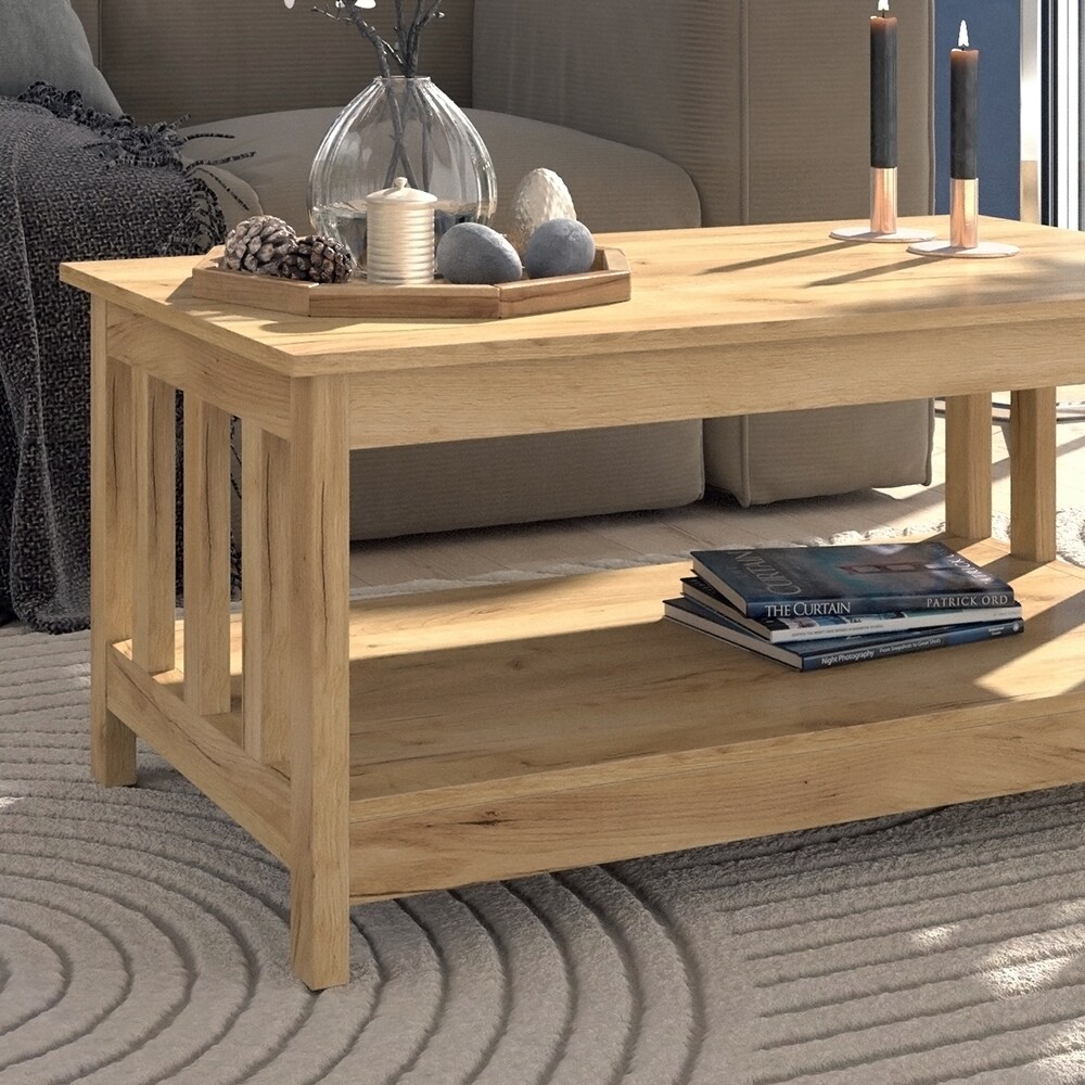 Vicco Couchtisch Oxford Eiche 101 x 46 cm mit Stauraum
