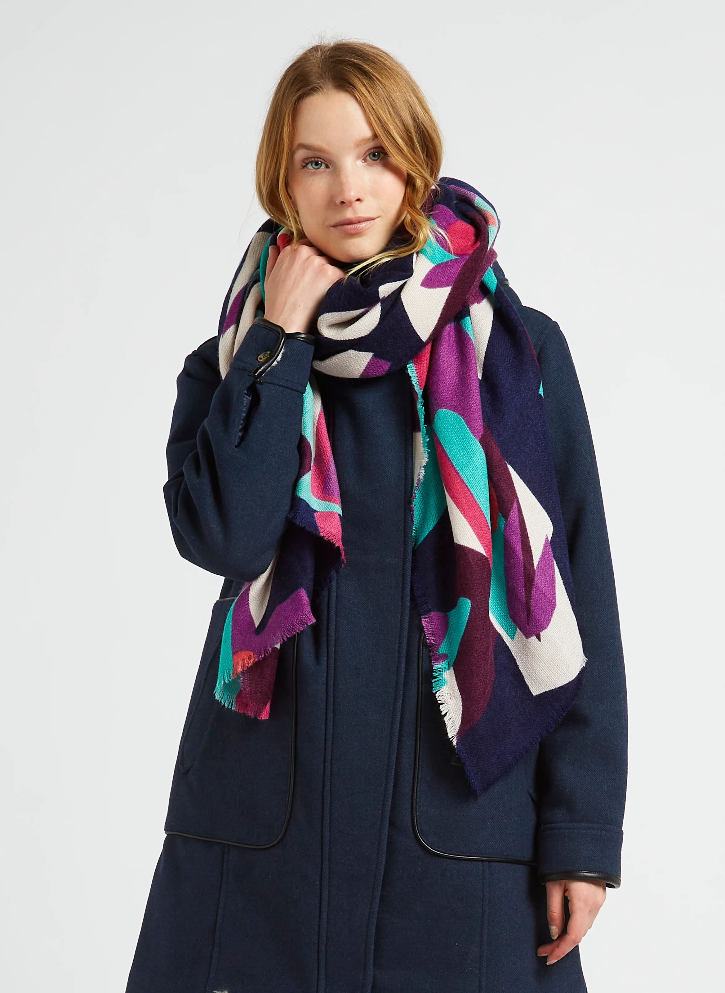 ARIA - Echarpe en jacquard| Bleu