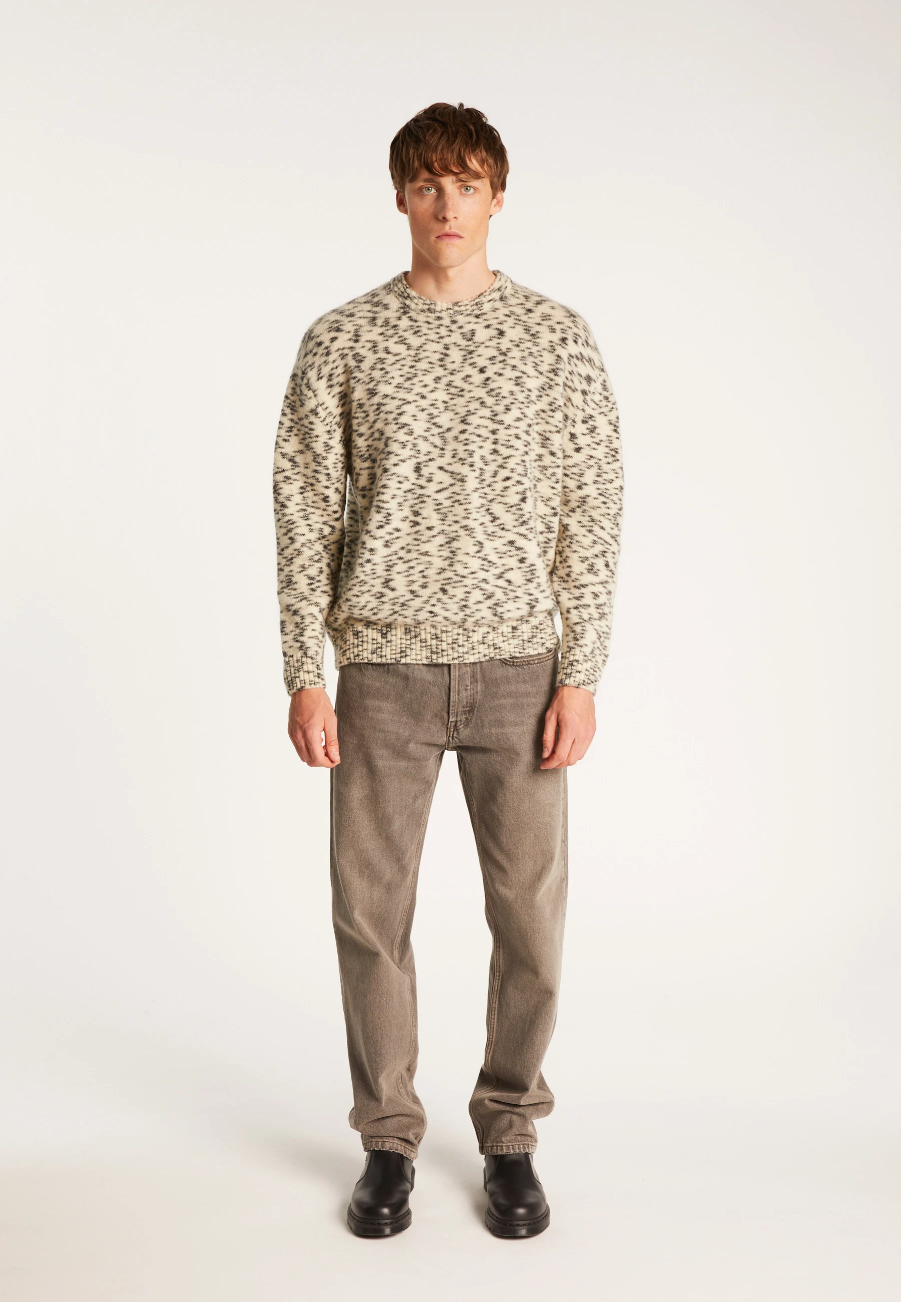 TEXAH24 - Pull col rond en mohair | Blanc